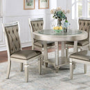  Furniture of America Round Adelina Dining Table with Glass Top and Pedestal Base CM3158RT IMAGE 1