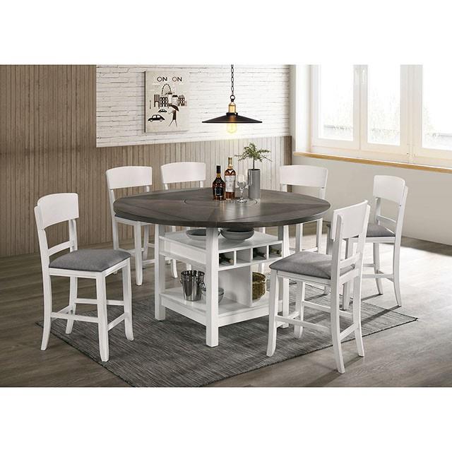  Furniture of America Stacie CM3733WG-RPT-TABLE Counter Ht. Table IMAGE 2