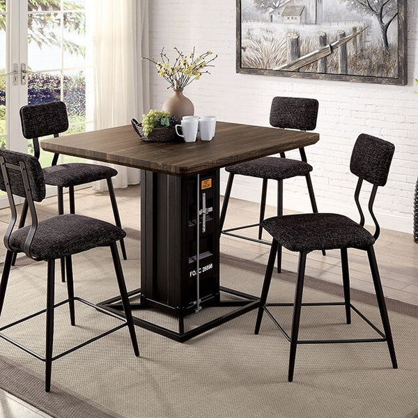 Furniture of America Square Dicarda Counter Height Dining Table CM3789BK-PT-TABLE IMAGE 1
