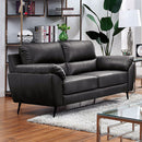  Furniture of America Clarke Stationary Leather Look Loveseat CM6067GY-LV IMAGE 1