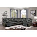  Furniture of America Erfurt Power Reclining Leather Look Sectional CM6119GY-SECT+AC IMAGE 2