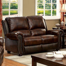  Furniture of America Turton Reclining Leather Match Loveseat CM6191LV IMAGE 1