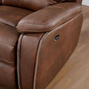  Furniture of America Ffion Reclining Leather Look Loveseat with Console CM6219BR-LV IMAGE 3