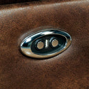  Furniture of America Chantoise Power Reclining Leather Look Loveseat with Console CM6228BR-LV IMAGE 3