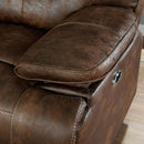  Furniture of America Chantoise Power Reclining Leather Look Loveseat with Console CM6228BR-LV IMAGE 5