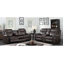  Furniture of America Chenai Reclining Leatherette Loveseat with Console CM6297-LV-VN IMAGE 1