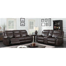 Furniture of America Chenai Reclining Leatherette Loveseat with Console CM6297-LV-VN IMAGE 2