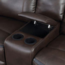  Furniture of America Chenai Reclining Leatherette Loveseat with Console CM6297-LV-VN IMAGE 3