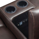  Furniture of America Chenai Reclining Leatherette Loveseat with Console CM6297-LV-VN IMAGE 4