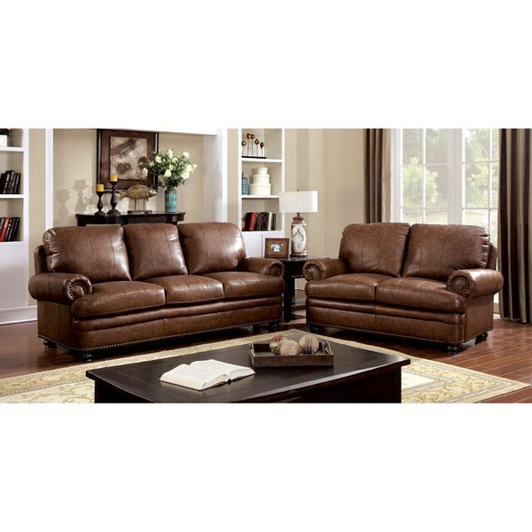 Furniture of America Rheinhardt Stationary Leather Match Chair CM6318-CH IMAGE 1
