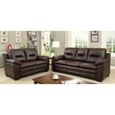  Furniture of America Parma Stationary Leather Look Loveseat CM6324BR-LV IMAGE 1