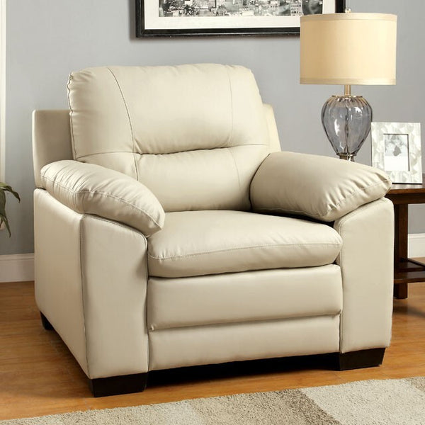 Furniture of America Parma Stationary Leather Look Chair CM6324IV-CH IMAGE 1
