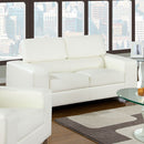  Furniture of America Makri Stationary Bonded Leather Match Loveseat CM6336WH-L IMAGE 1