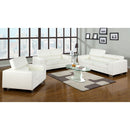  Furniture of America Makri Stationary Bonded Leather Match Sofa CM6336WH-S IMAGE 2