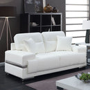  Furniture of America Zibak Stationary Leather Look Loveseat CM6411WH-LV IMAGE 2