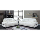  Furniture of America Zibak Stationary Leather Look Sofa CM6411WH-SF IMAGE 2