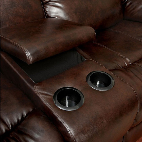Furniture of America Winslow Reclining Leather Loveseat CM6556L-CT IMAGE 1