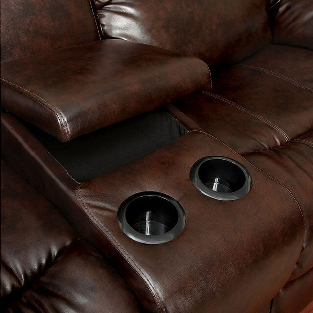Furniture of America Winslow Reclining Leather Loveseat CM6556L-CT IMAGE 1