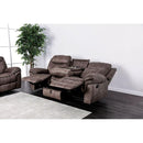  Furniture of America Celia Reclining Leather Look Loveseat with Console CM6583-LV IMAGE 2