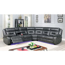  Furniture of America Omeet Power Reclining Leather Look Sectional CM6642GY-SECT-PM IMAGE 2