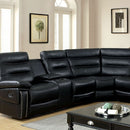  Furniture of America Cavan Leather Sectional CM6650BK-SECT IMAGE 4