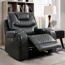  Furniture of America Marley Power Leather Look Recliner CM6894GY-CH IMAGE 1