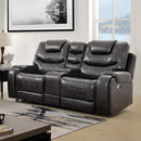  Furniture of America Marley Power Reclining Leather Look Loveseat CM6894GY-LV IMAGE 1