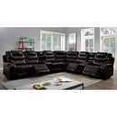  Furniture of America Mariah Power Reclining Leather Look Sectional CM6895BR-SECT+AC IMAGE 2