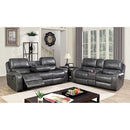  Furniture of America Walter Power Reclining Leather Look Loveseat CM6950GY-LV-PM IMAGE 2