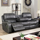  Furniture of America Walter Power Reclining Leather Look Sofa CM6950GY-SF-PM IMAGE 1