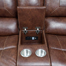  Furniture of America Joanne Reclining Leather Look Sectional CM6951BR-SECT IMAGE 4