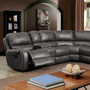  Furniture of America Joanne Reclining Leather Look Sectional CM6951GY-SECT IMAGE 1