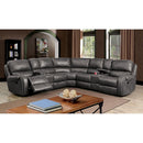  Furniture of America Joanne Reclining Leather Look Sectional CM6951GY-SECT IMAGE 2