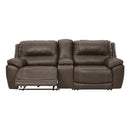 Signature Design by Ashley Dunleith Power Reclining Leather Match 3 pc Sectional U7160458/U7160457/U7160462 IMAGE 2