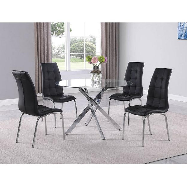 Crown Mark Round Jetta Dining Table with Glass Top 1172T-45-BASE/1172T-45-GL IMAGE 1