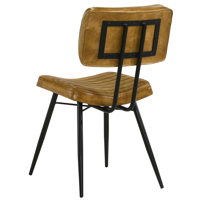Coaster Furniture Misty 110642 Leather Upholstered Dining Side Chair - Camel (Set of 2) IMAGE 5
