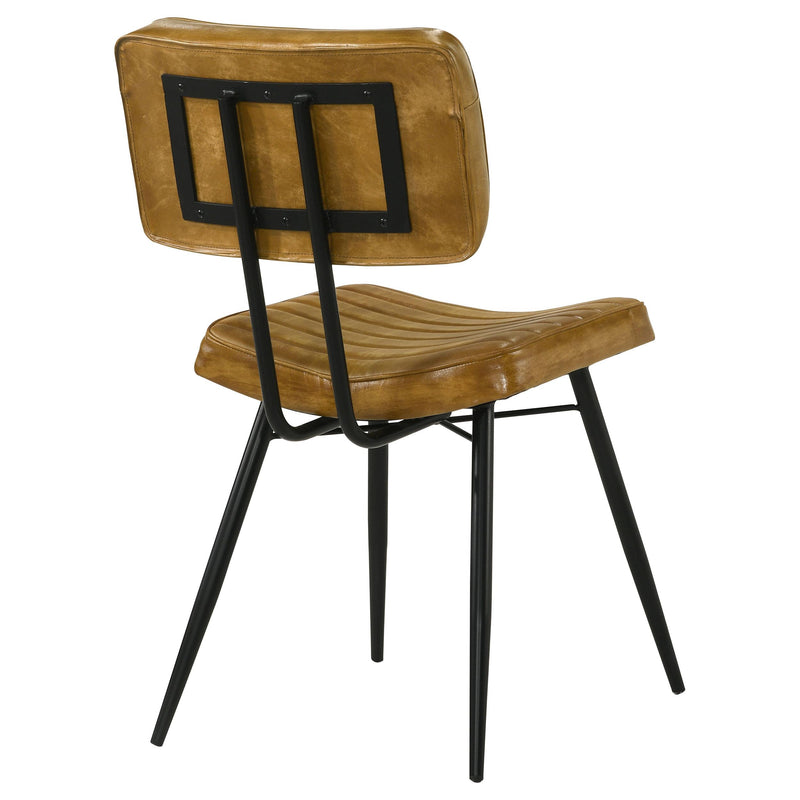 Coaster Furniture Misty 110642 Leather Upholstered Dining Side Chair - Camel (Set of 2) IMAGE 6