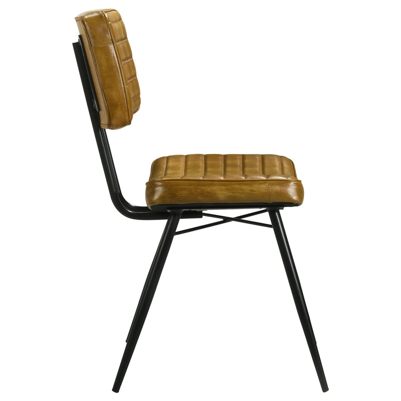 Coaster Furniture Misty 110642 Leather Upholstered Dining Side Chair - Camel (Set of 2) IMAGE 7
