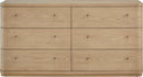 Penny - Six Drawer White Ash Dresser - Buff Cream