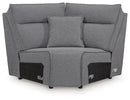 Modmax II - 8-Piece Power Reclining Sectional With LAF Press Back Power Chaise And Console - Salt And Pepper