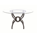 Coaster Furniture Round Aviano Dining Table with Glass Top and Pedestal Base 108291/CB48RD-6 IMAGE 2