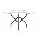 Coaster Furniture Round Aviano Dining Table with Glass Top and Pedestal Base 108291/CB48RD-6 IMAGE 3