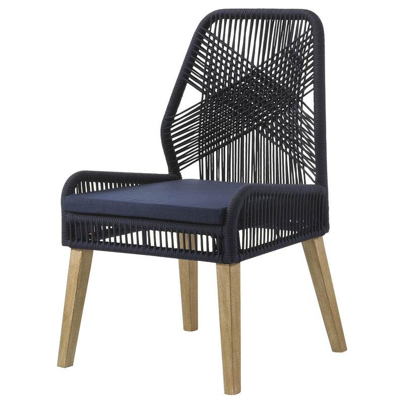 Coaster Furniture Nakia 110034 Woven Rope Dining Side Chairs - Dark Navy (Set of 2) IMAGE 3