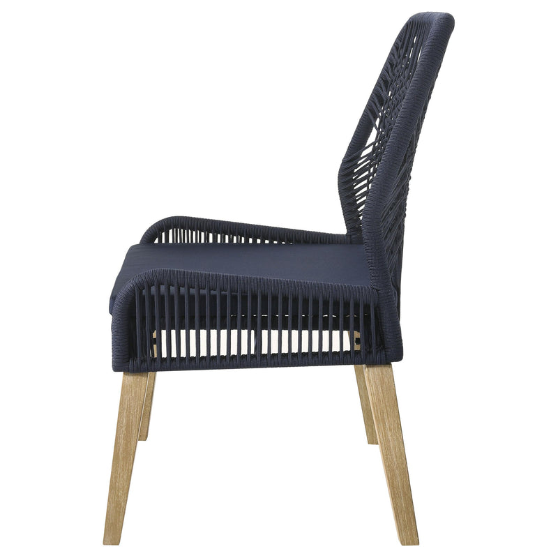 Coaster Furniture Nakia 110034 Woven Rope Dining Side Chairs - Dark Navy (Set of 2) IMAGE 4