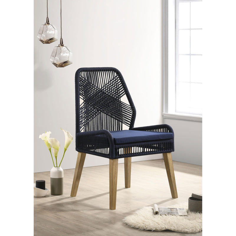 Coaster Furniture Nakia 110034 Woven Rope Dining Side Chairs - Dark Navy (Set of 2) IMAGE 8
