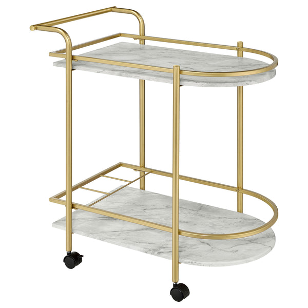 Coaster Furniture Desiree 181377 Rack Bar Cart with Casters - Gold IMAGE 1