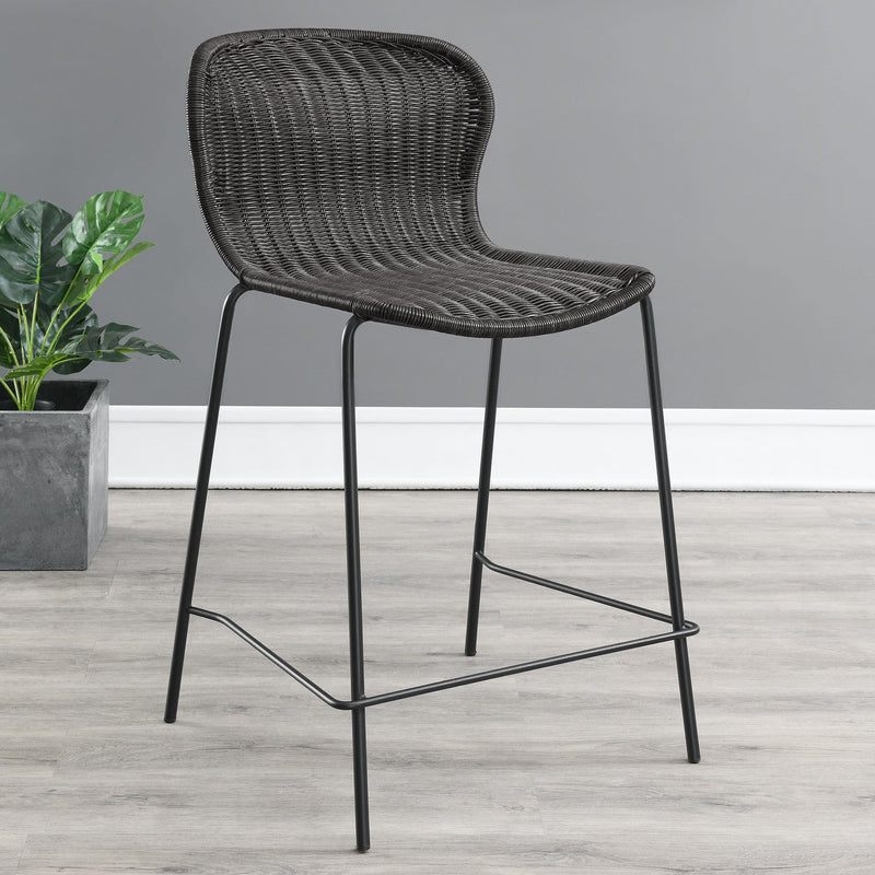 Coaster Furniture Mckinley 192039 Faux Rattan Metal Counter Chair - Brown (Set of 2) IMAGE 8