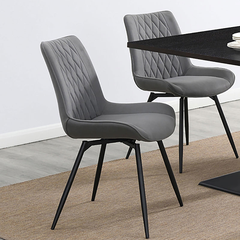 Coaster Furniture Diggs 193312 Upholstered Swivel Dining Side Chair - Grey (Set of 2) IMAGE 9