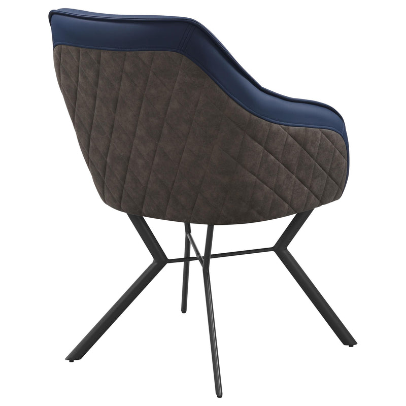 Coaster Furniture Mayer 193722 Upholstered Dining Arm Chair - Blue and Brown (Set of 2) IMAGE 6