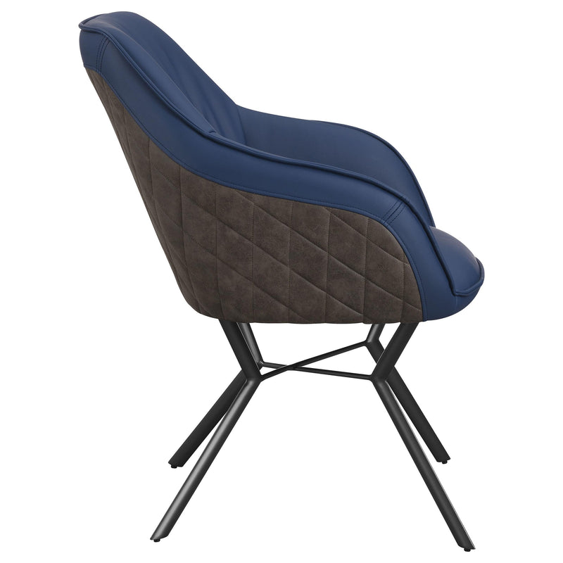 Coaster Furniture Mayer 193722 Upholstered Dining Arm Chair - Blue and Brown (Set of 2) IMAGE 7